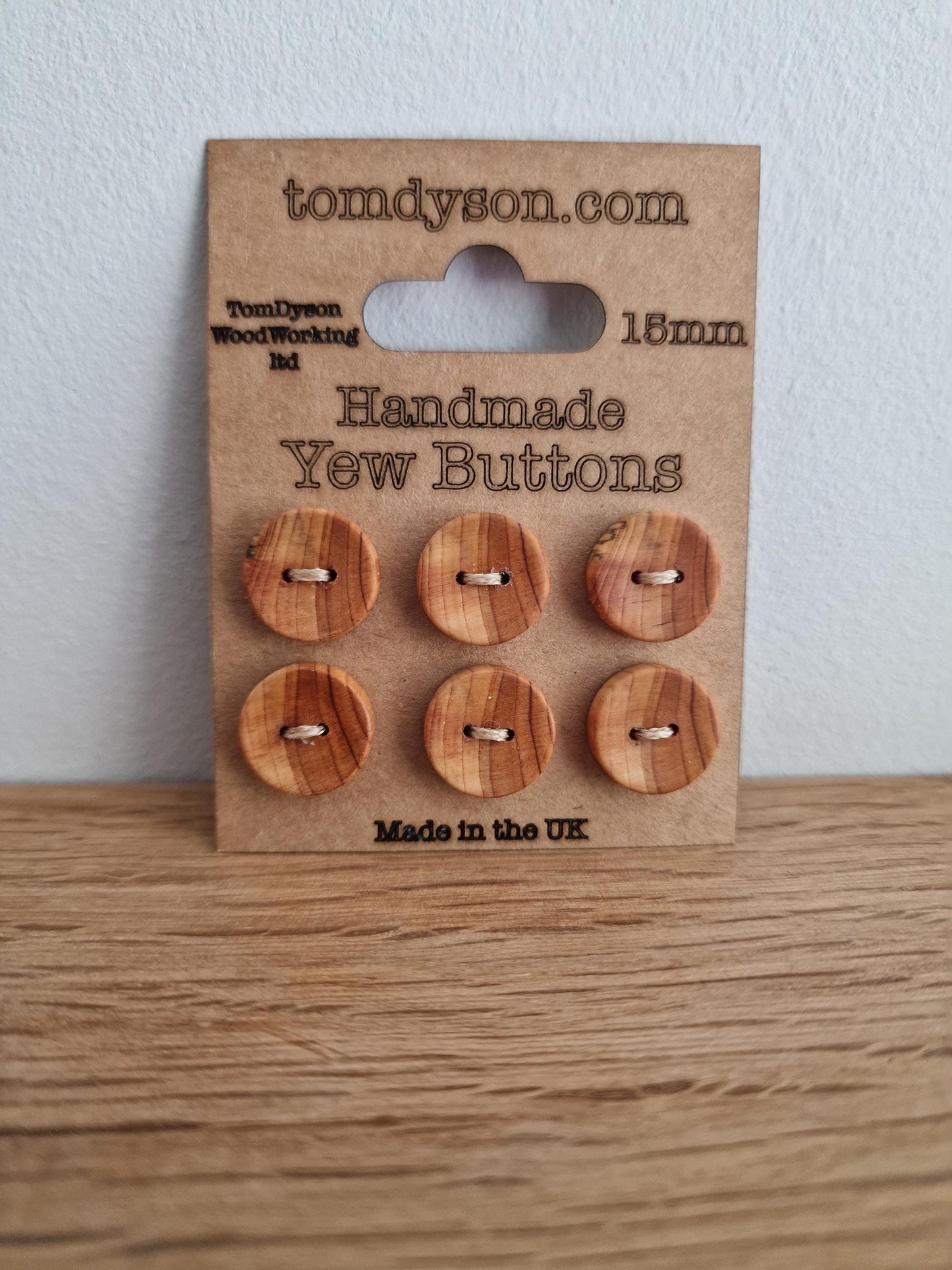 Two Tone Yew Buttons, Handmade & Full Range of Sizes