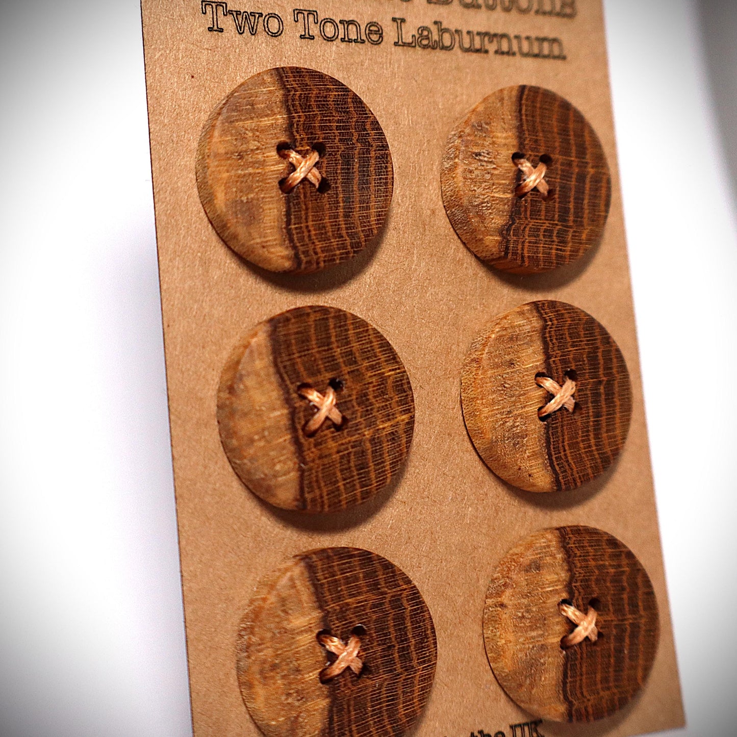 Two Tone Laburnum Buttons, Handmade & Full Range of Sizes