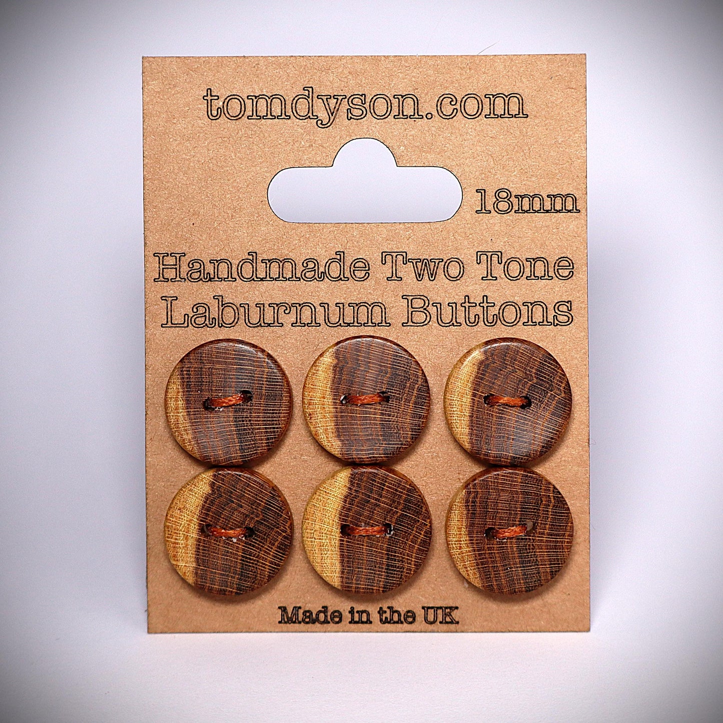 Two Tone Laburnum Buttons, Handmade & Full Range of Sizes