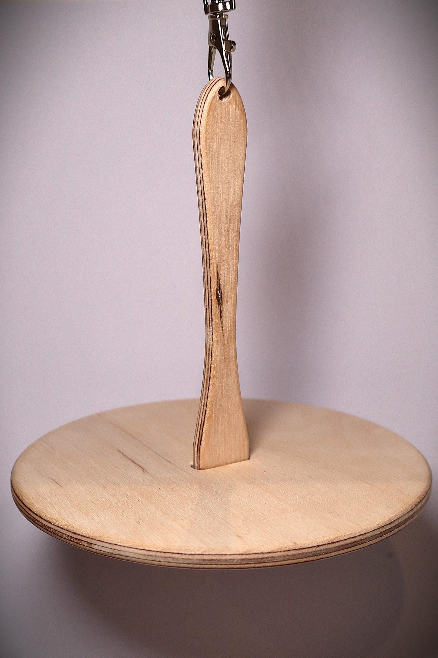 Handcrafted Birch Plywood Yarn Holder with Leather Wrist Strap