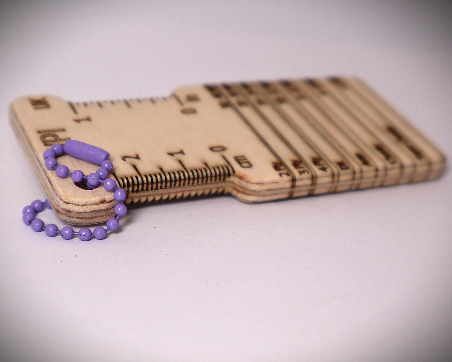 Dual-Sided Birch WPI Tool: UK & US Knitting Gauge