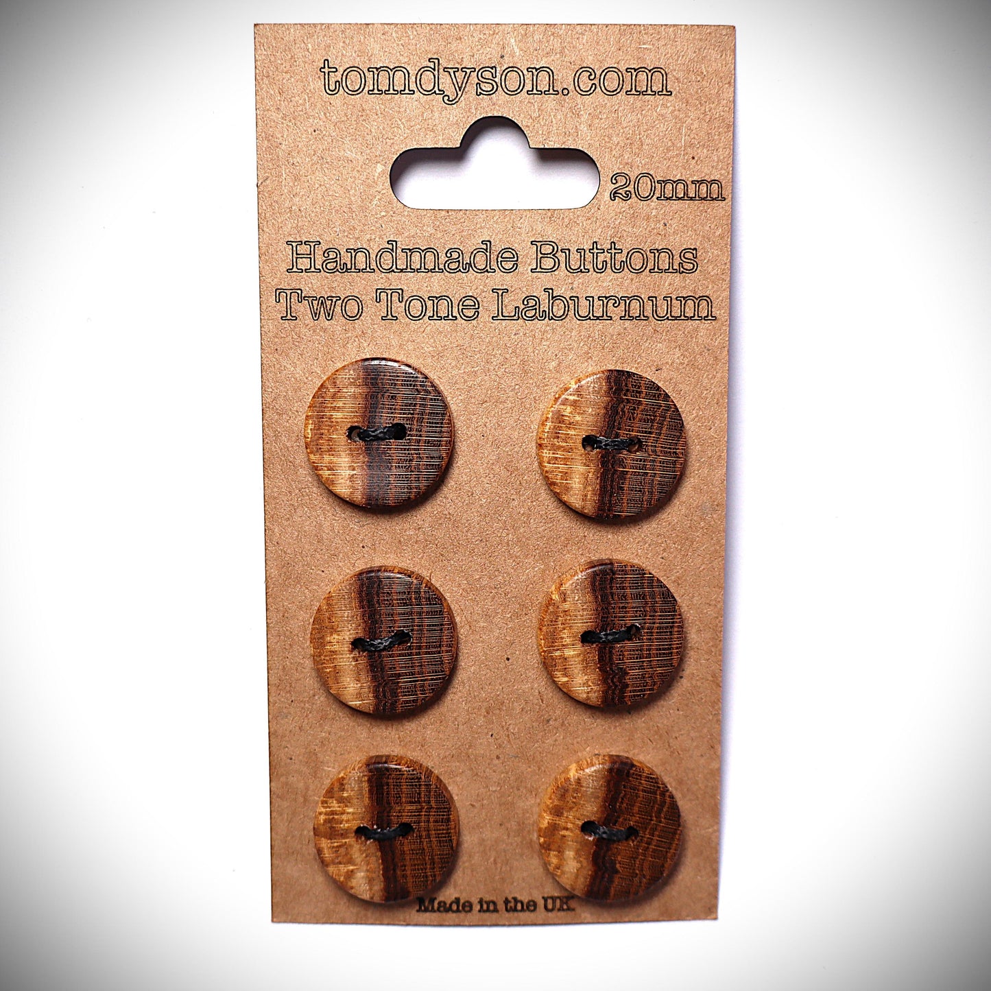Two Tone Laburnum Buttons, Handmade & Full Range of Sizes