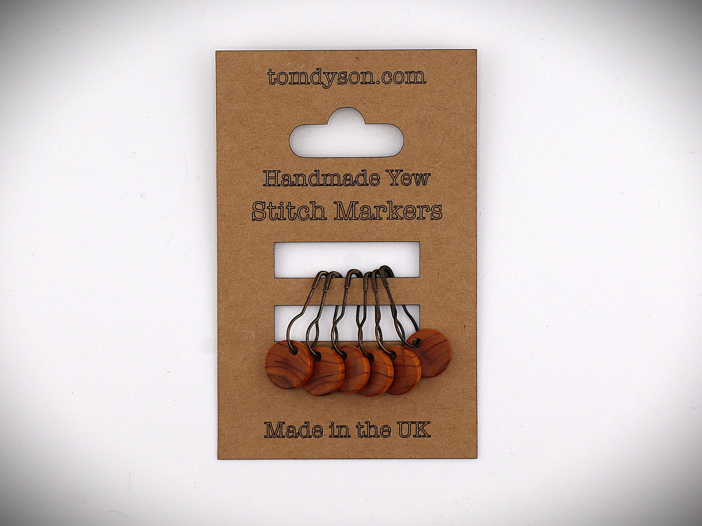 Handturned Wooden Stitch Markers – Set of 6 | Handmade in the New Forest | Premium Knitting Accessories