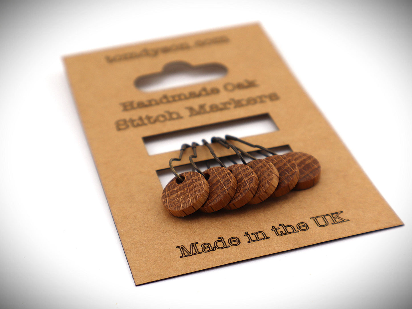 Handturned Wooden Stitch Markers – Set of 6 | Handmade in the New Forest | Premium Knitting Accessories