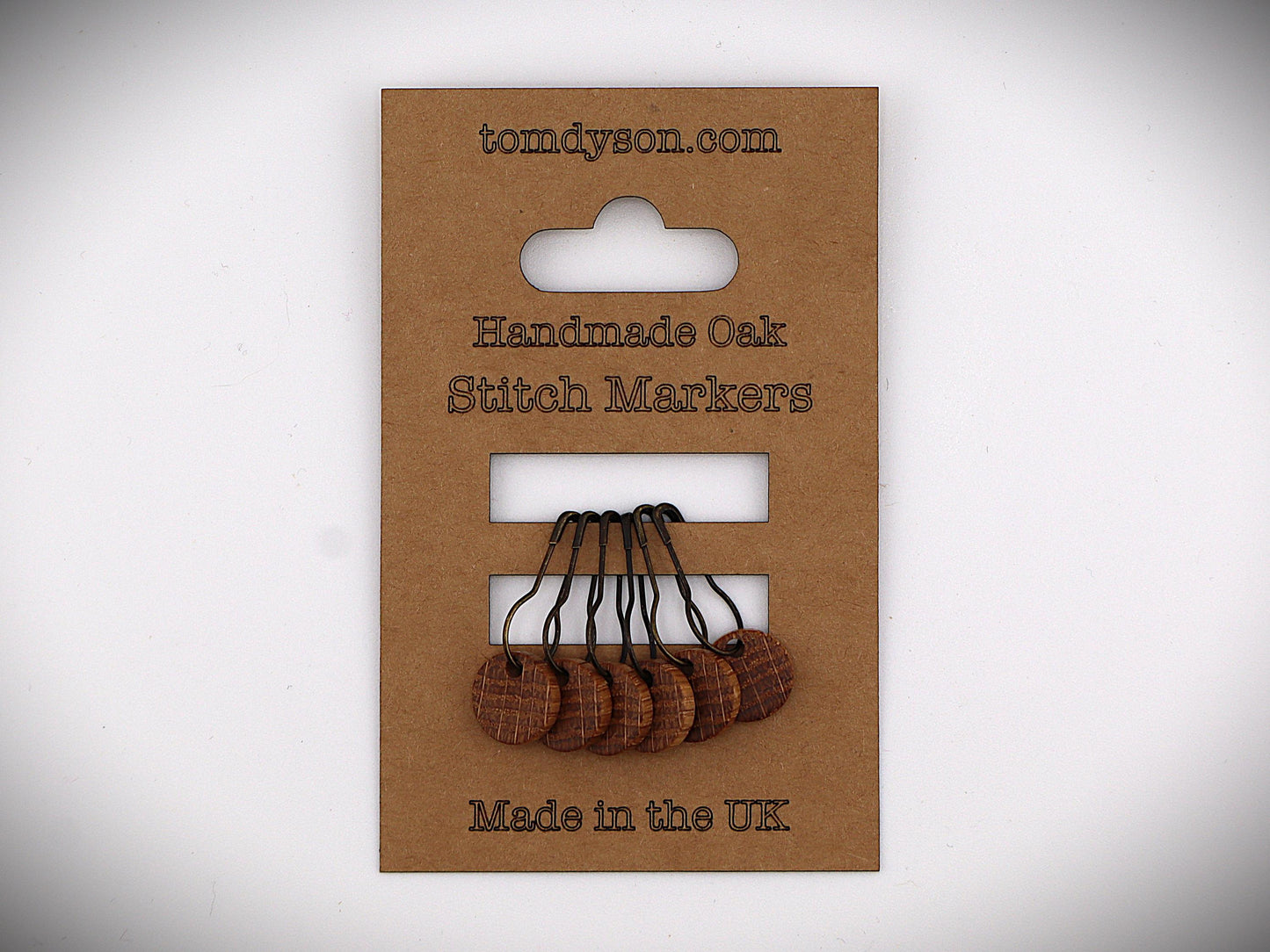 Handturned Wooden Stitch Markers – Set of 6 | Handmade in the New Forest | Premium Knitting Accessories