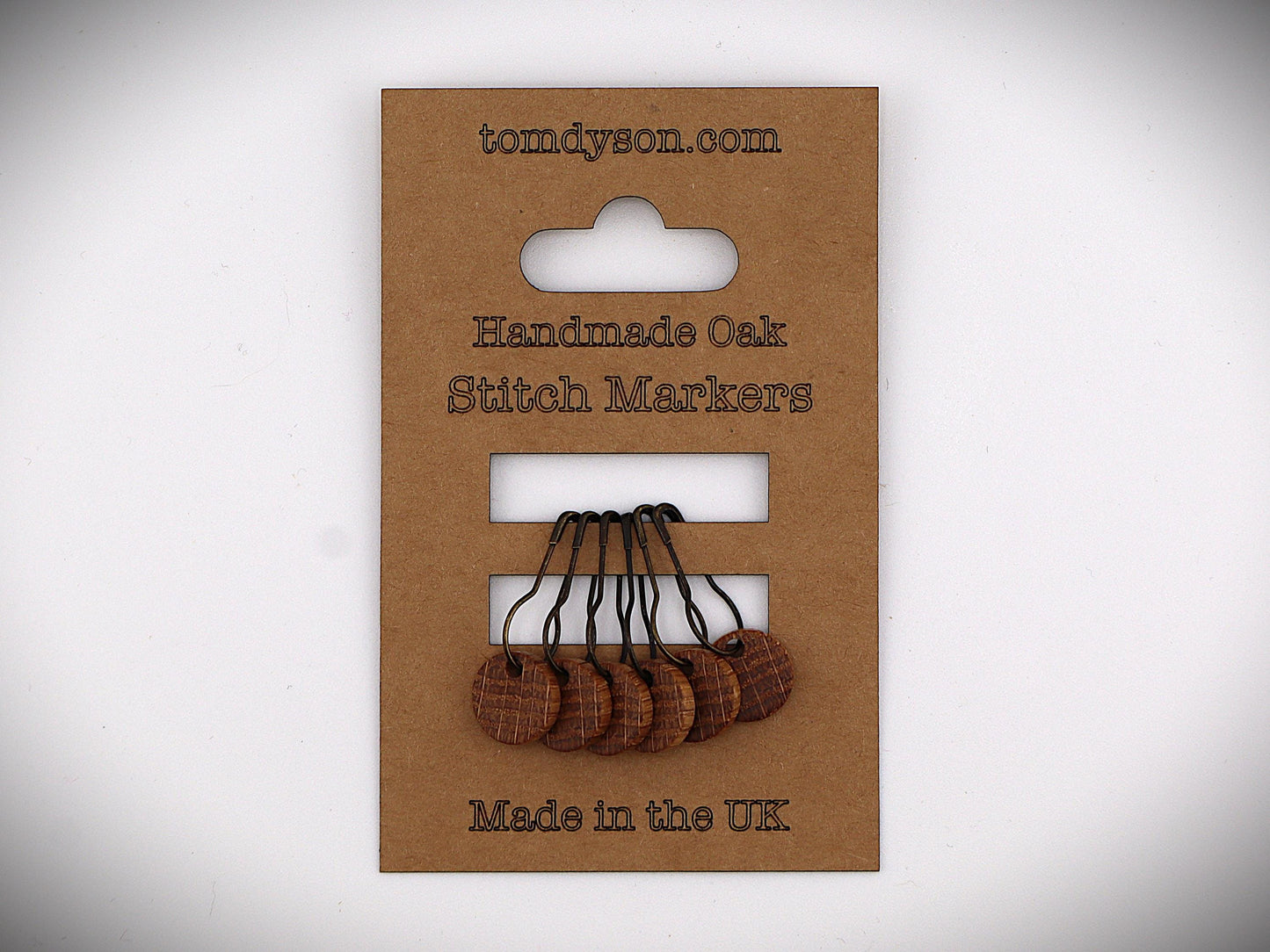 Handturned Wooden Stitch Markers – Set of 6 | Handmade in the New Forest | Premium Knitting Accessories