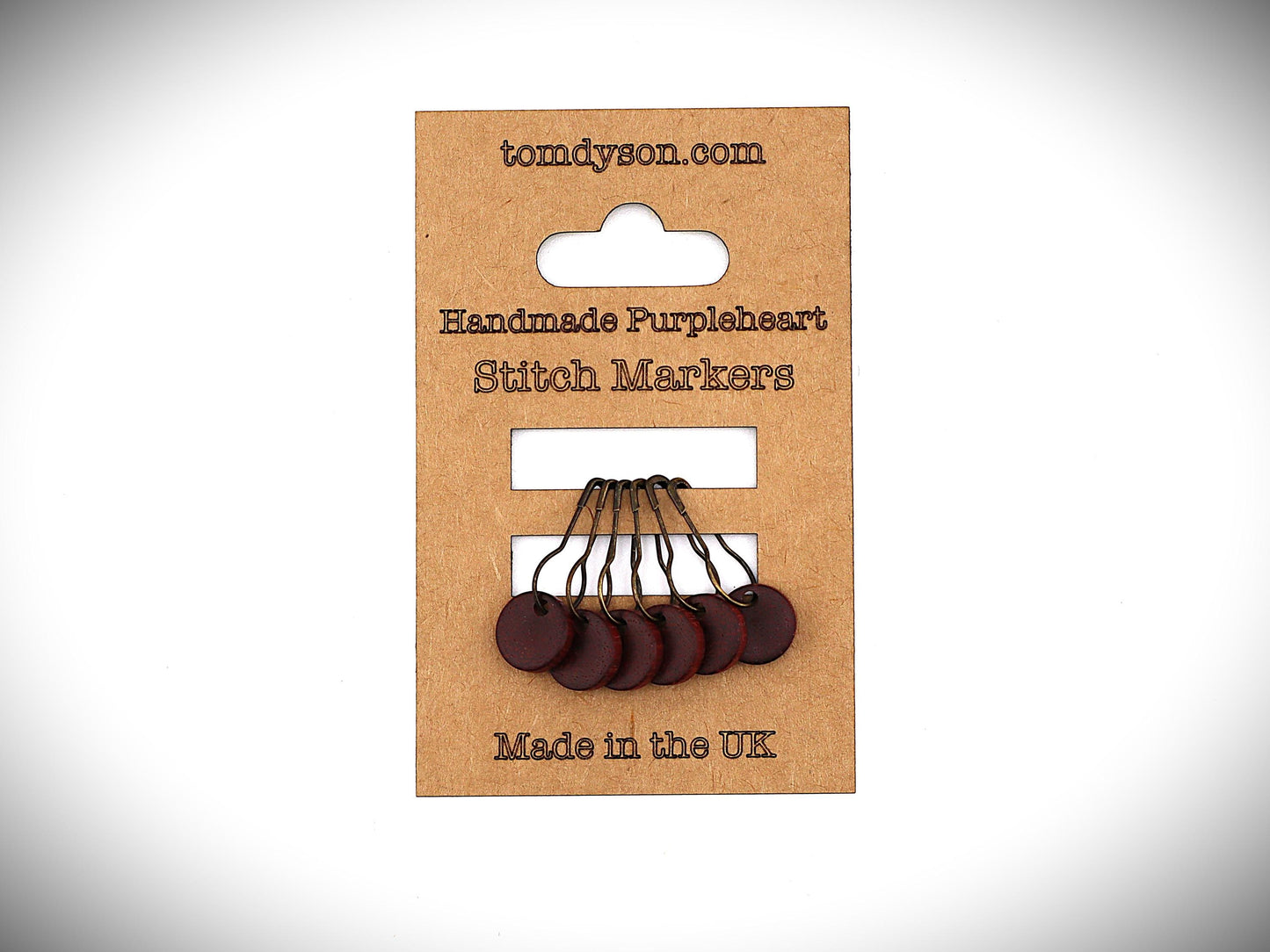 Handturned Wooden Stitch Markers – Set of 6 | Handmade in the New Forest | Premium Knitting Accessories