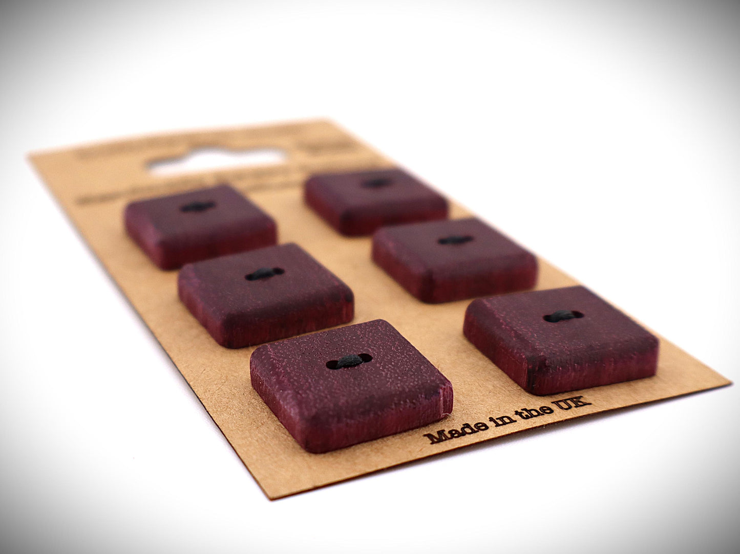 Square Buttons! Range of woods and Handmade in the UK