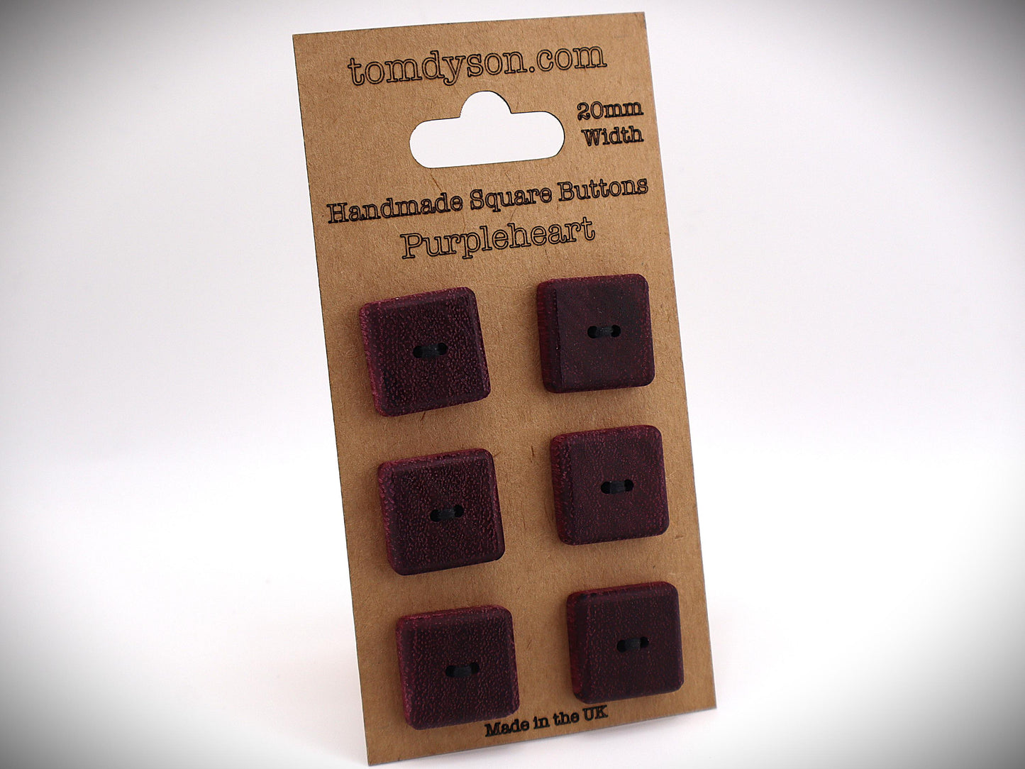 Square Buttons! Range of woods and Handmade in the UK