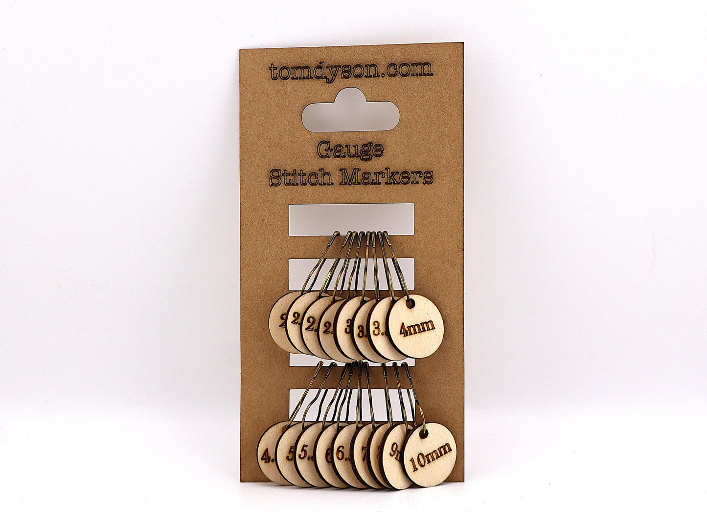 Crochet Hook Size Stitch Markers | Birch Plywood Gauge Tags