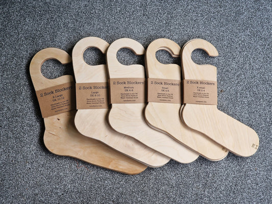 Premium Sock Blockers UK sizes, Set of 2. 6mm thick birch plywood. Designed and made in the UK by me!