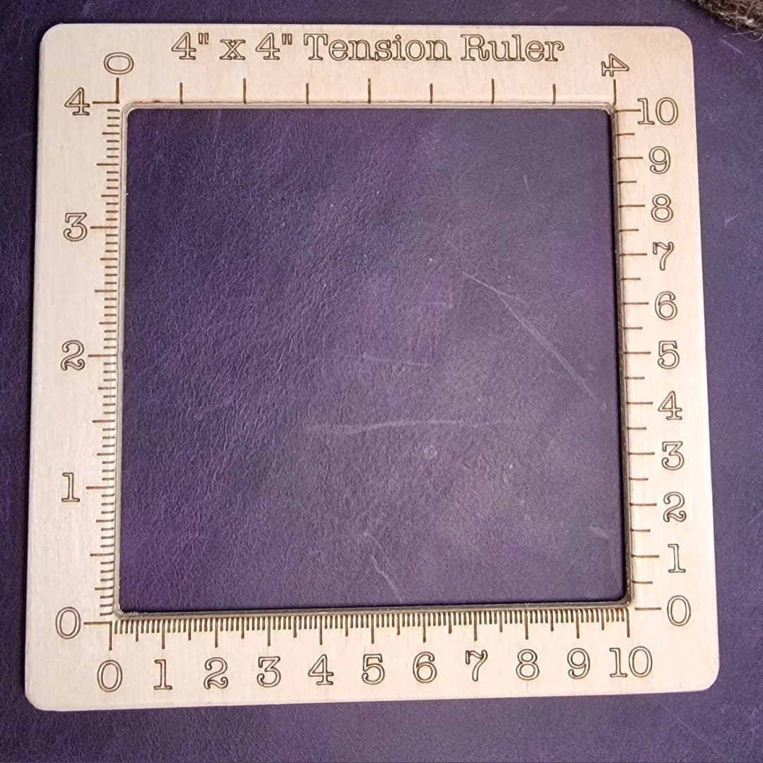 Birch Plywood Tension Ruler: 4 Inch Knitting Gauge