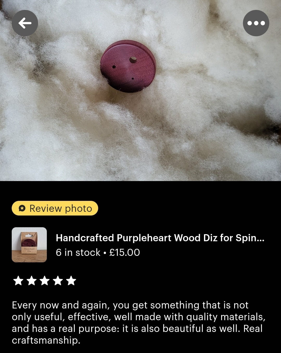 Handcrafted Wood Diz for Spinners - 3 Hole Sizes (1.5mm, 3mm, 6mm) - Range of woods