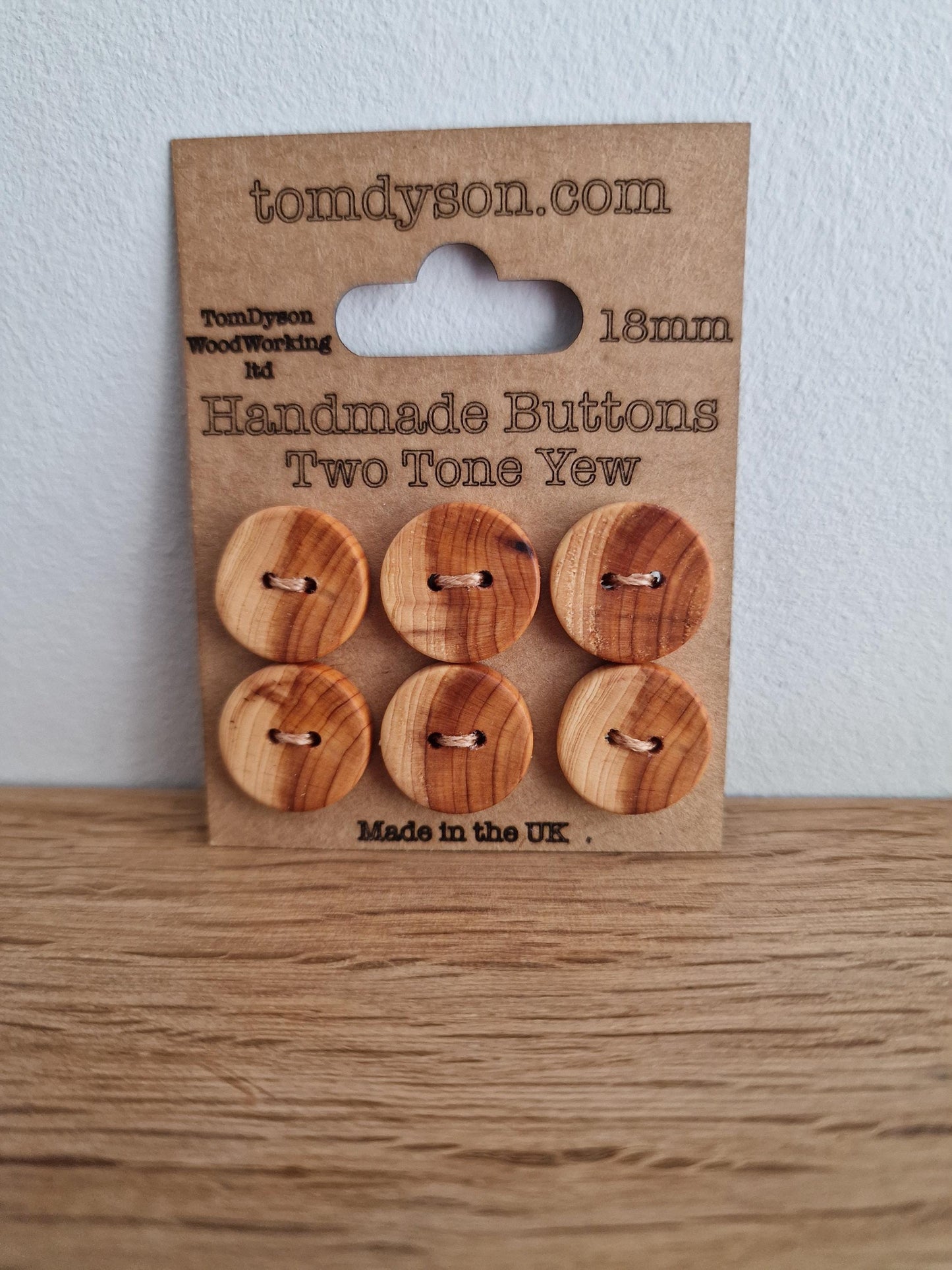 Two Tone Yew Buttons, Handmade & Full Range of Sizes