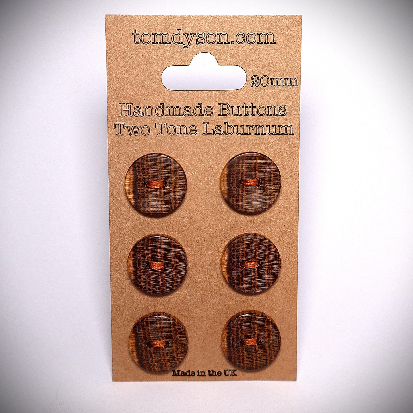 Two Tone Laburnum Buttons, Handmade & Full Range of Sizes