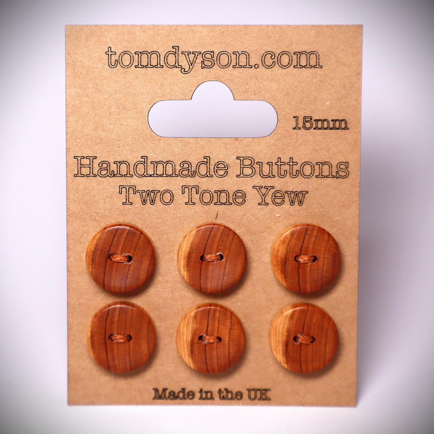 Two Tone Yew Buttons, Handmade & Full Range of Sizes