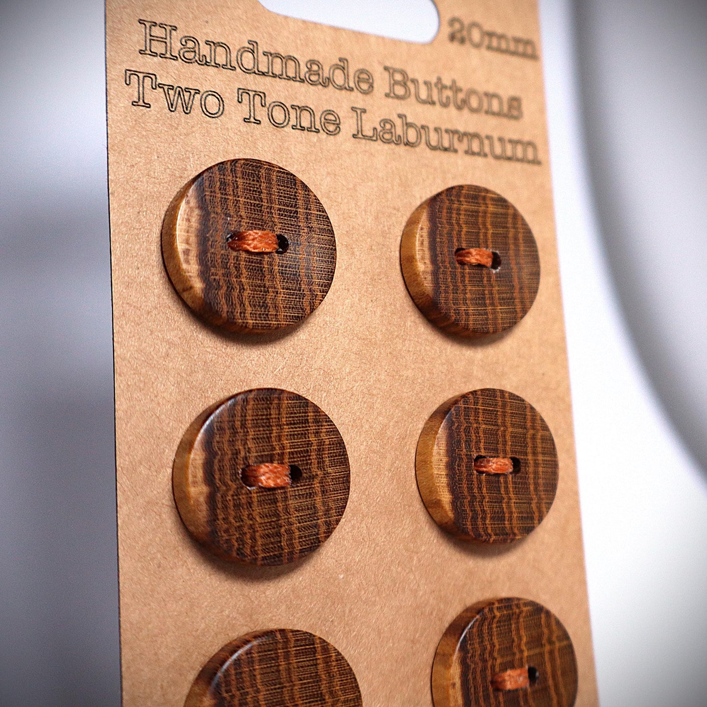 Two Tone Laburnum Buttons, Handmade & Full Range of Sizes