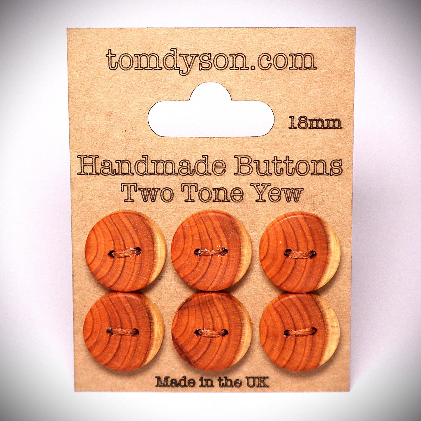 Two Tone Yew Buttons, Handmade & Full Range of Sizes