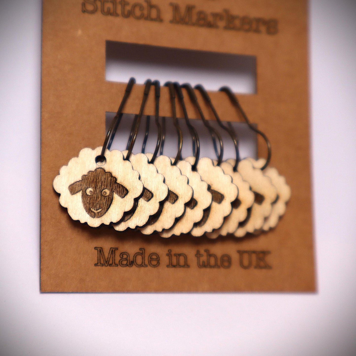 Sheep Stitch Markers - Ultra light weight - Set of 8 | Knitting & Crochet Accessories - UK designed and made - 8 bulb pins included.