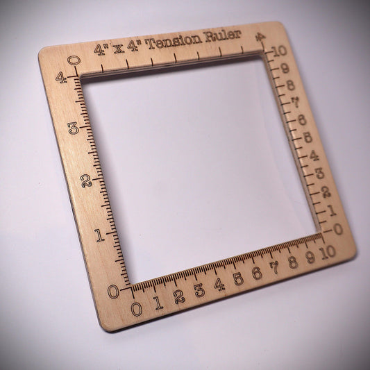 Birch Plywood Tension Ruler: 4 Inch Knitting Gauge
