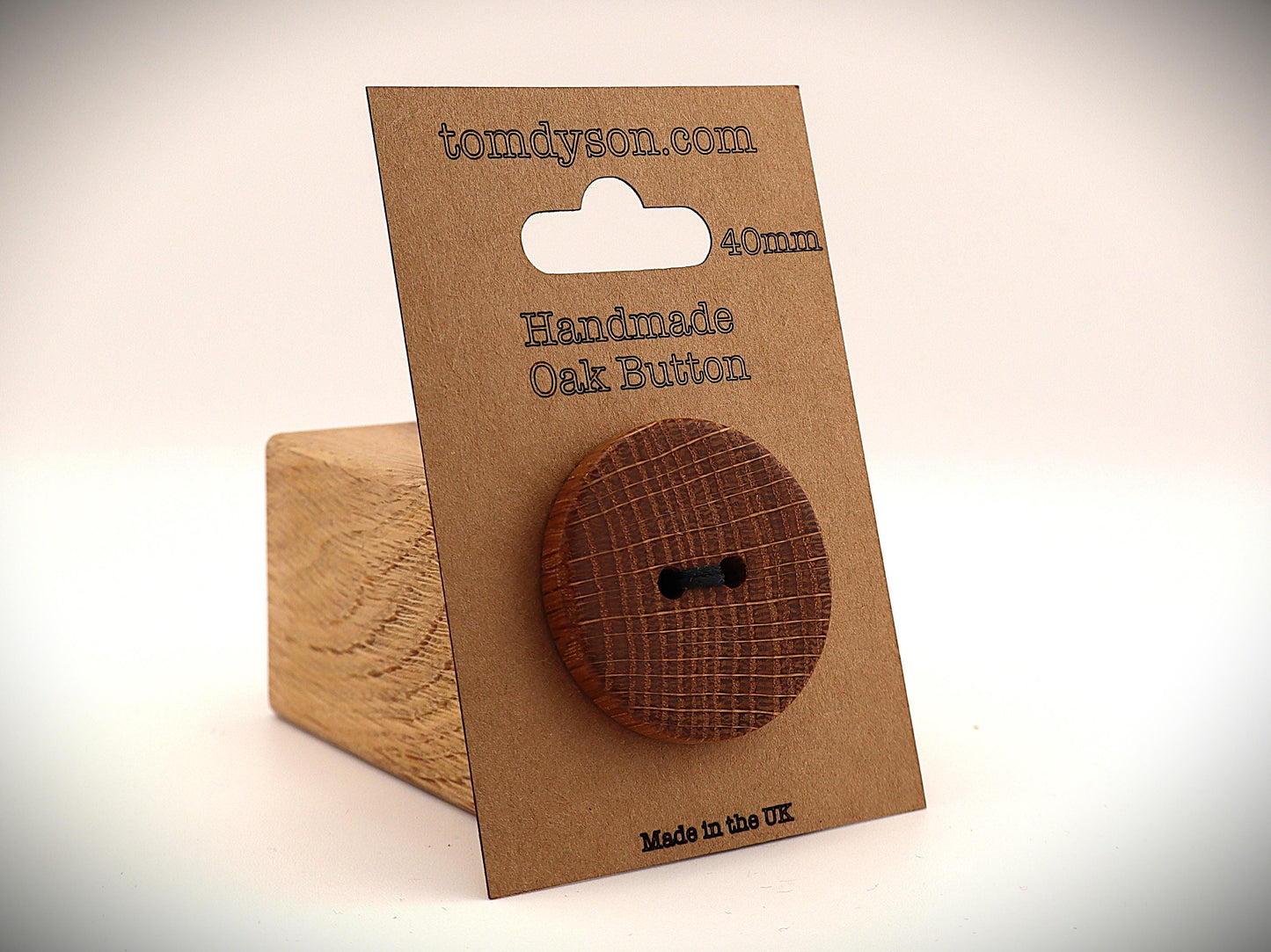 Handmade Oak Wood Buttons: Full Size Range, Sewing Supplies