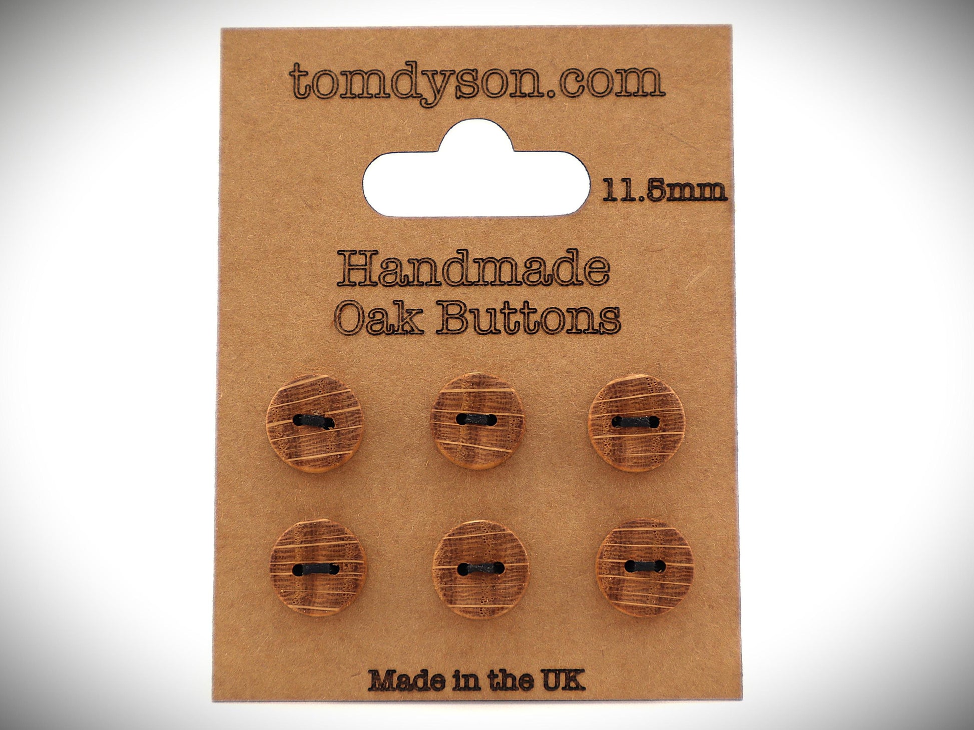 Handmade Oak Wood Buttons: Full Size Range, Sewing Supplies