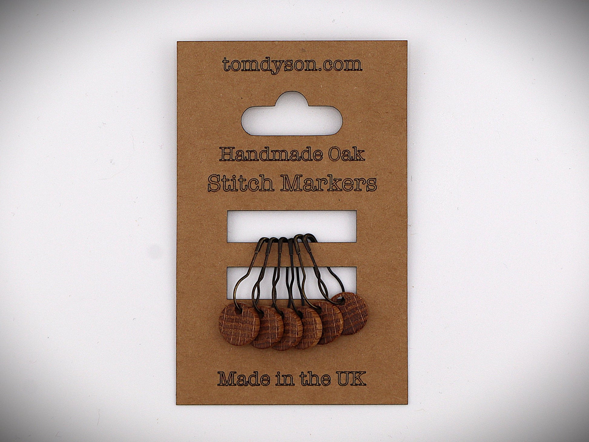 Handturned Wooden Stitch Markers – Set of 6 | Handmade in the New Forest | Premium Knitting Accessories
