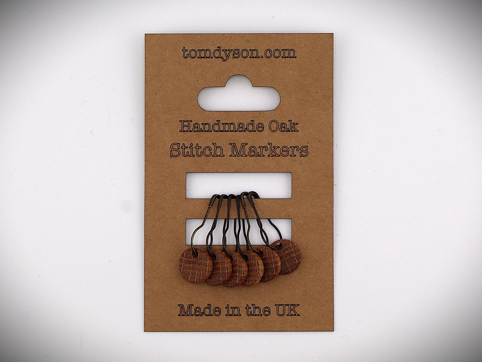 Handturned Wooden Stitch Markers – Set of 6 | Handmade in the New Forest | Premium Knitting Accessories