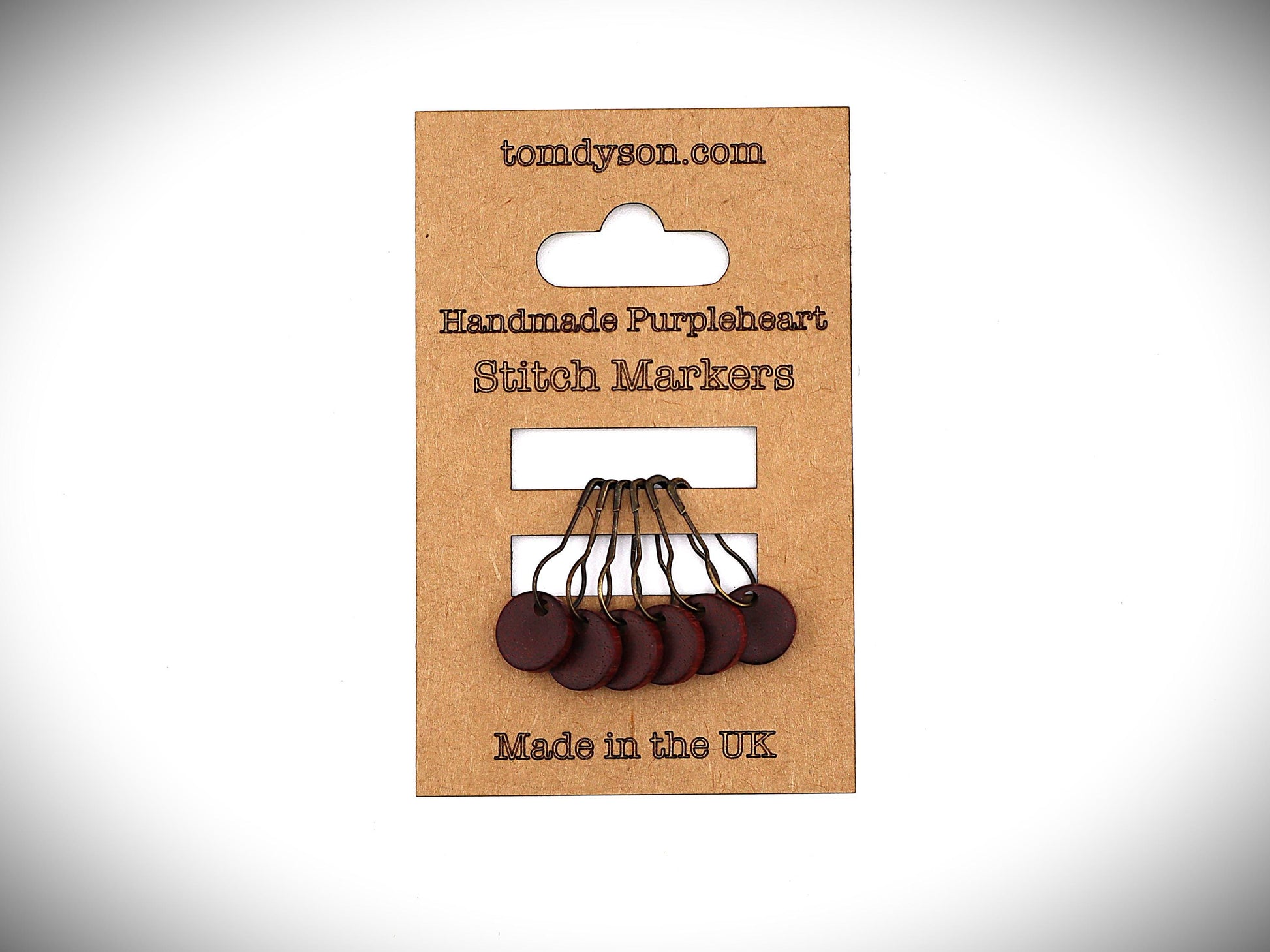 Handturned Wooden Stitch Markers – Set of 6 | Handmade in the New Forest | Premium Knitting Accessories