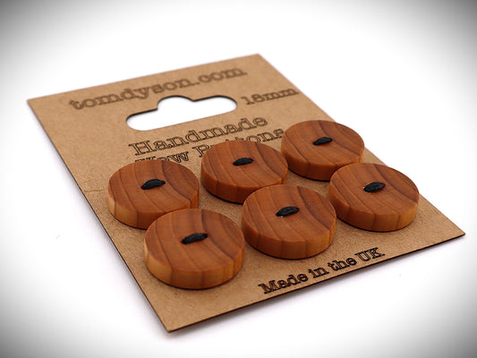 Yew Buttons, Handmade & Full Range of Sizes