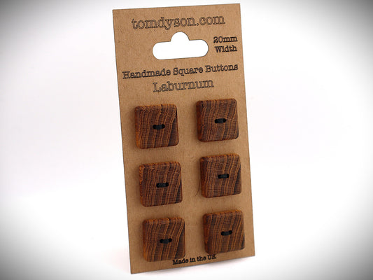 Square Buttons! Range of woods and Handmade in the UK