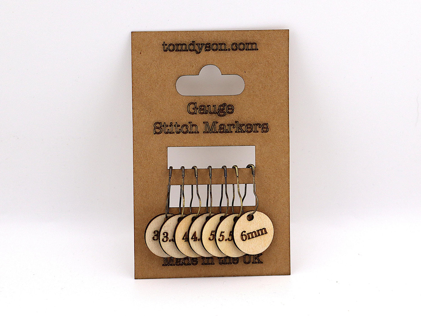 Crochet Hook Size Stitch Markers | Birch Plywood Gauge Tags
