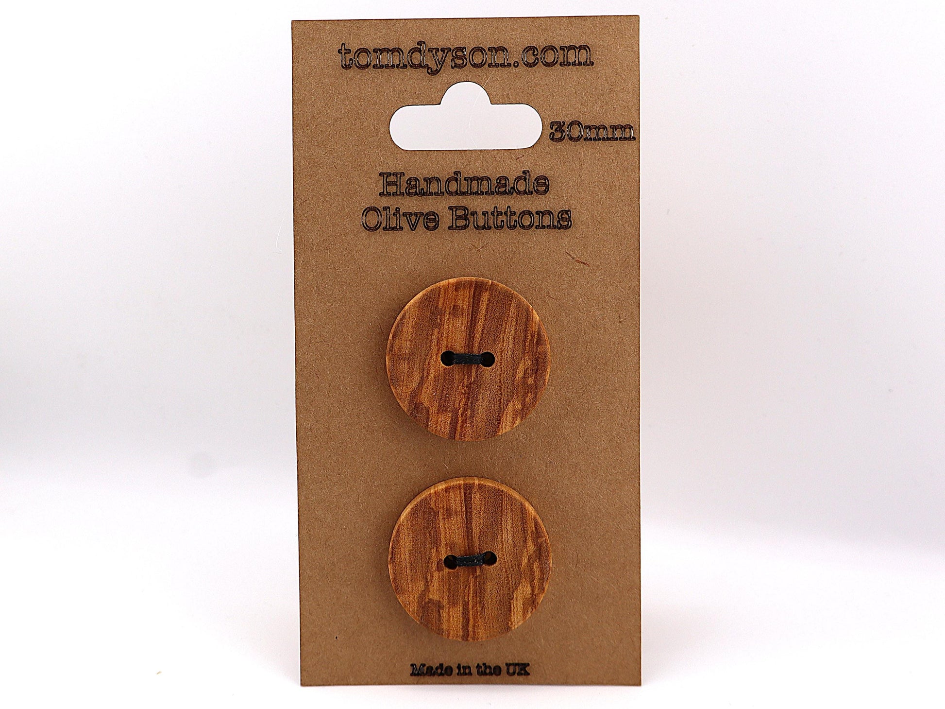 Handmade Olive Wood Buttons: 15mm, UK Crafted