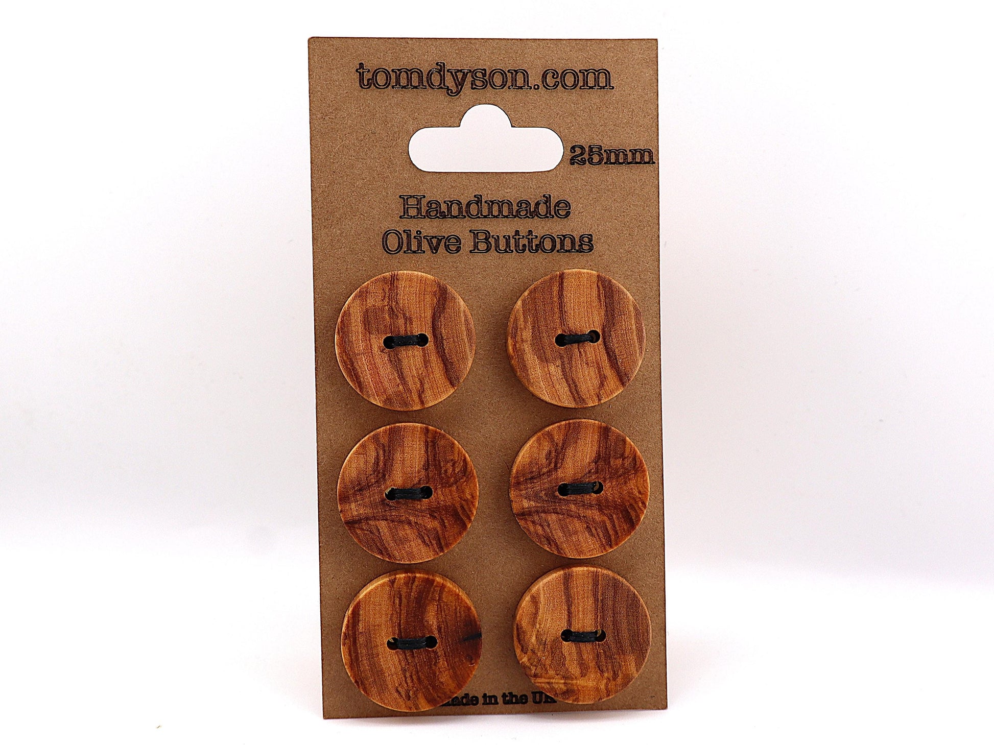 Handmade Olive Wood Buttons, Made in the UK