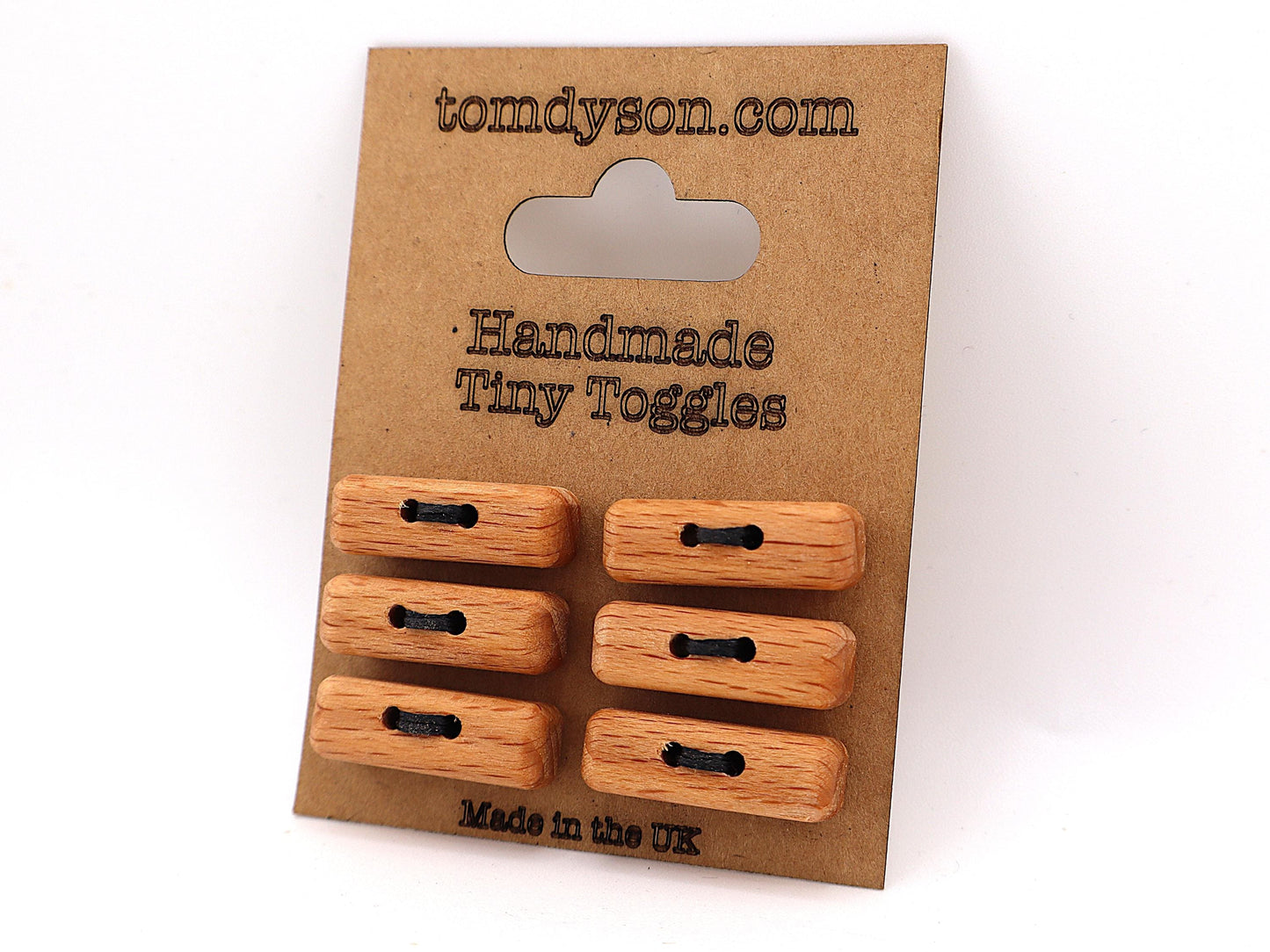 Handmade Wood Toggles – 25mm Natural Wooden Fasteners for Knitting, Sewing & Crafts