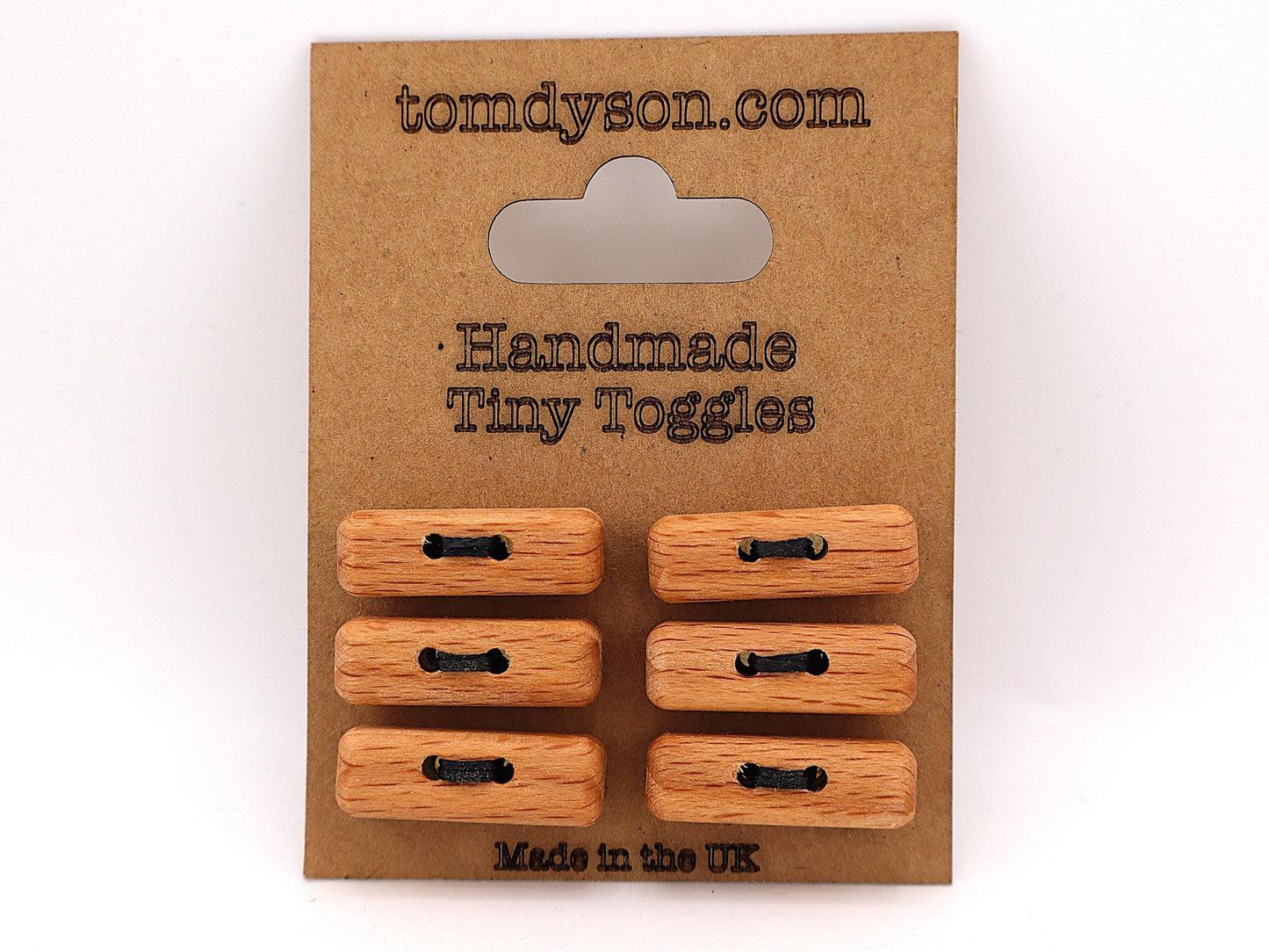 Handmade Wood Toggles – 25mm Natural Wooden Fasteners for Knitting, Sewing & Crafts