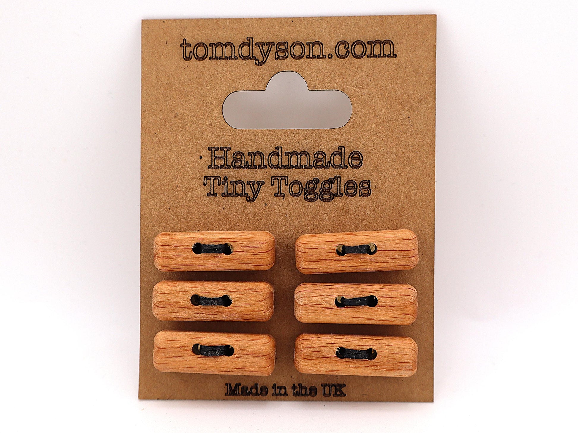 Handmade Wood Toggles – 25mm Natural Wooden Fasteners for Knitting, Sewing & Crafts