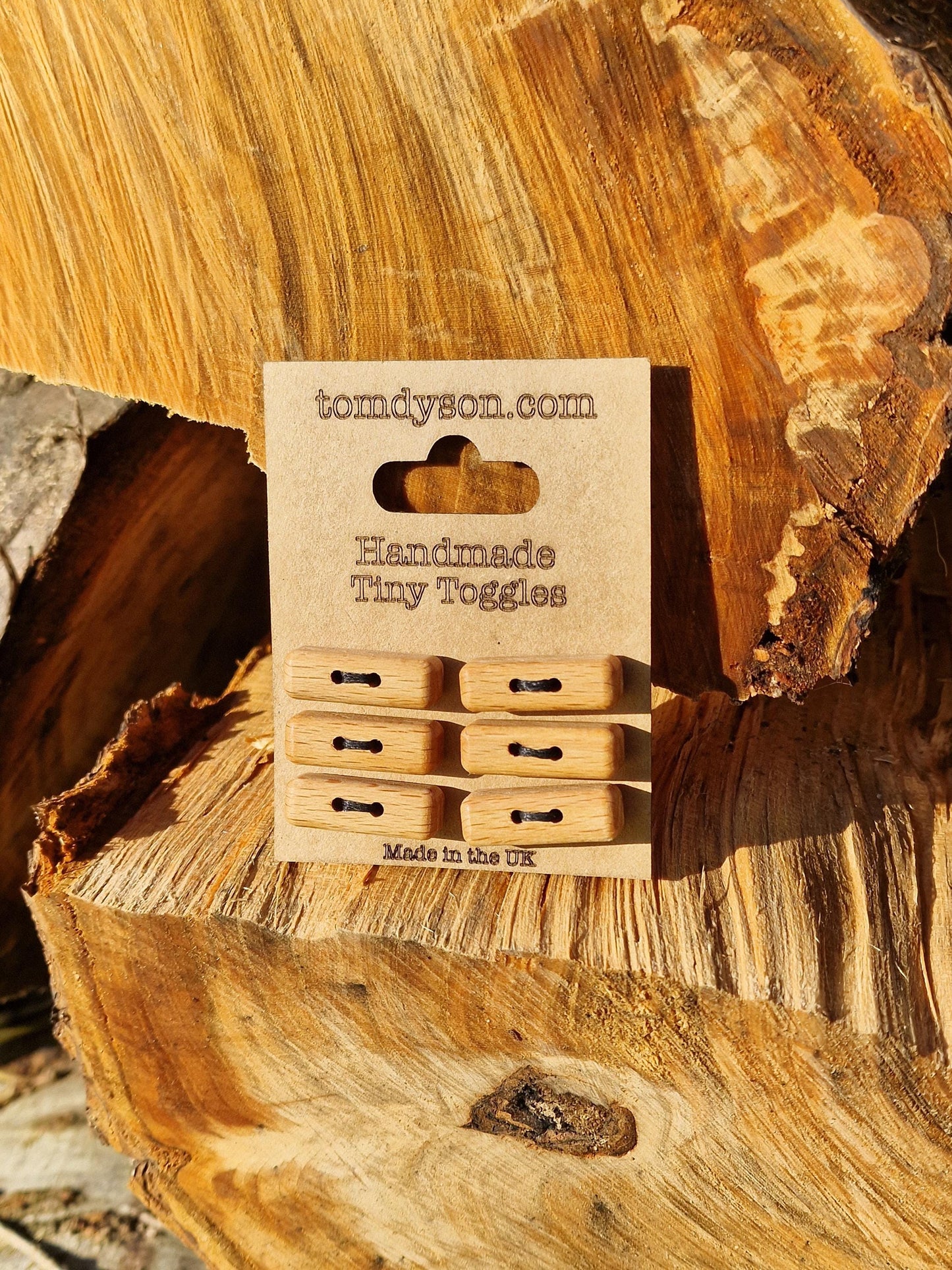 Handmade Wood Toggles – 25mm Natural Wooden Fasteners for Knitting, Sewing & Crafts