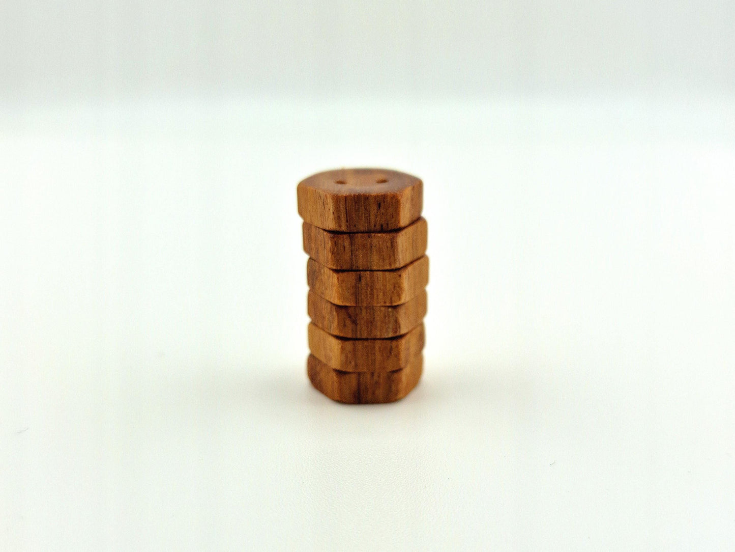 Handmade Hexagon Xylia Buttons – 15mm Solid Hardwood Sewing Buttons | Made in the UK