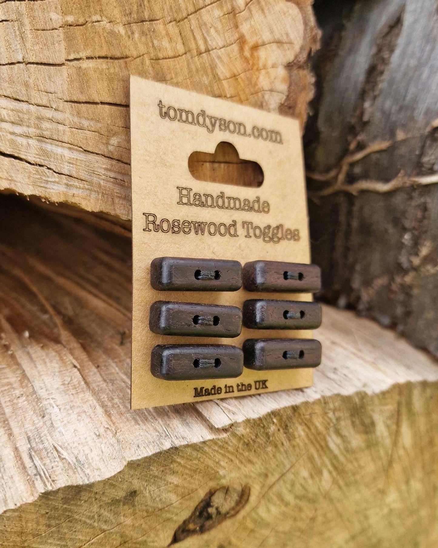 Handmade Wood Toggles – 25mm Natural Wooden Fasteners for Knitting, Sewing & Crafts