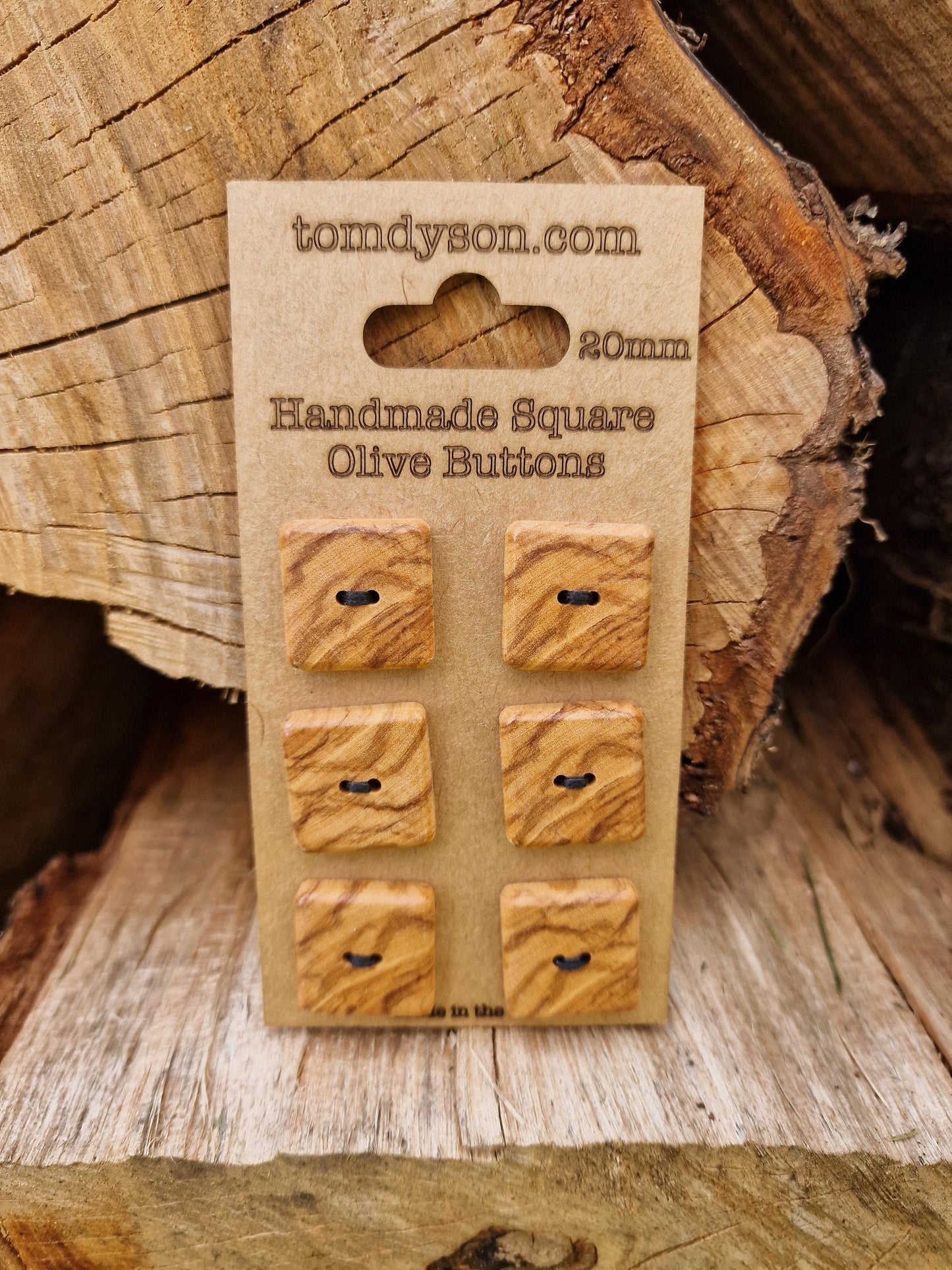 Handmade Olive Wood Buttons, Made in the UK
