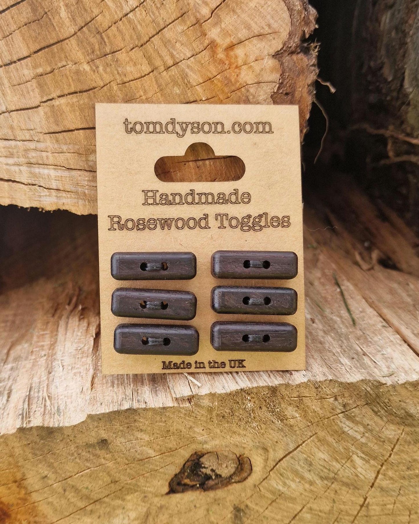 Handmade Wood Toggles – 25mm Natural Wooden Fasteners for Knitting, Sewing & Crafts