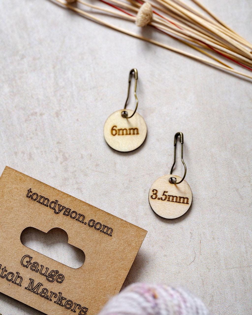 Crochet Hook Size Stitch Markers | Birch Plywood Gauge Tags