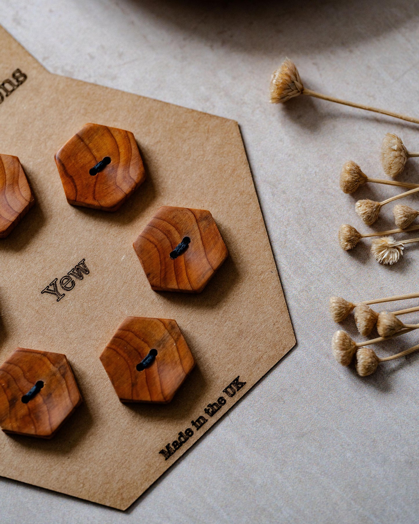 Yew Buttons, Handmade & Full Range of Sizes