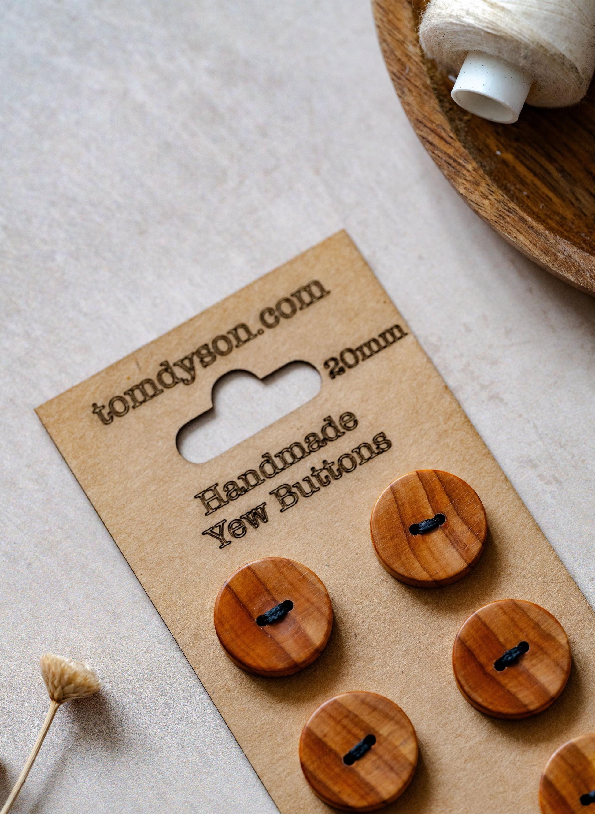 Yew Buttons, Handmade & Full Range of Sizes