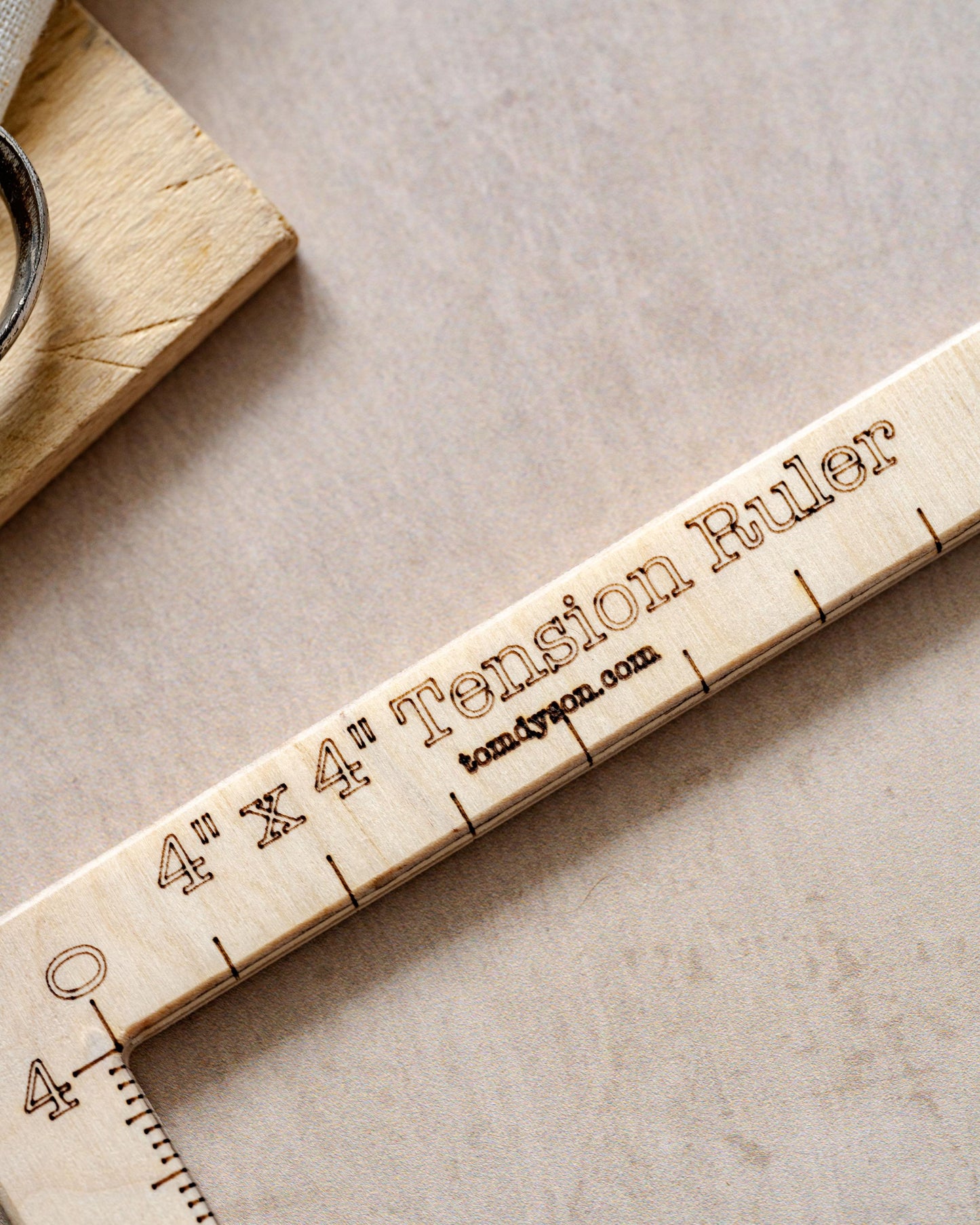 Birch Plywood Tension Ruler: 4 Inch Knitting Gauge