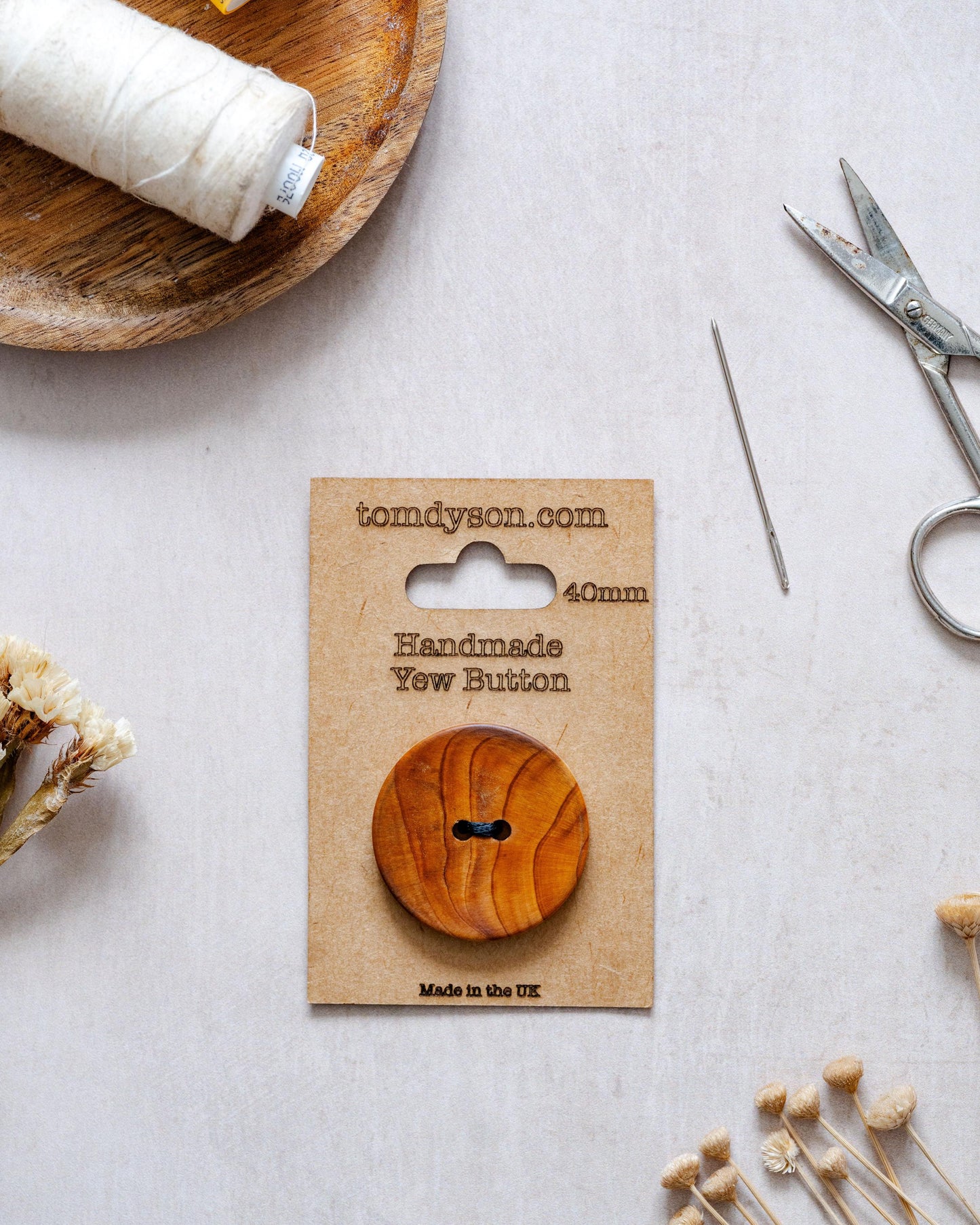 Yew Buttons, Handmade & Full Range of Sizes