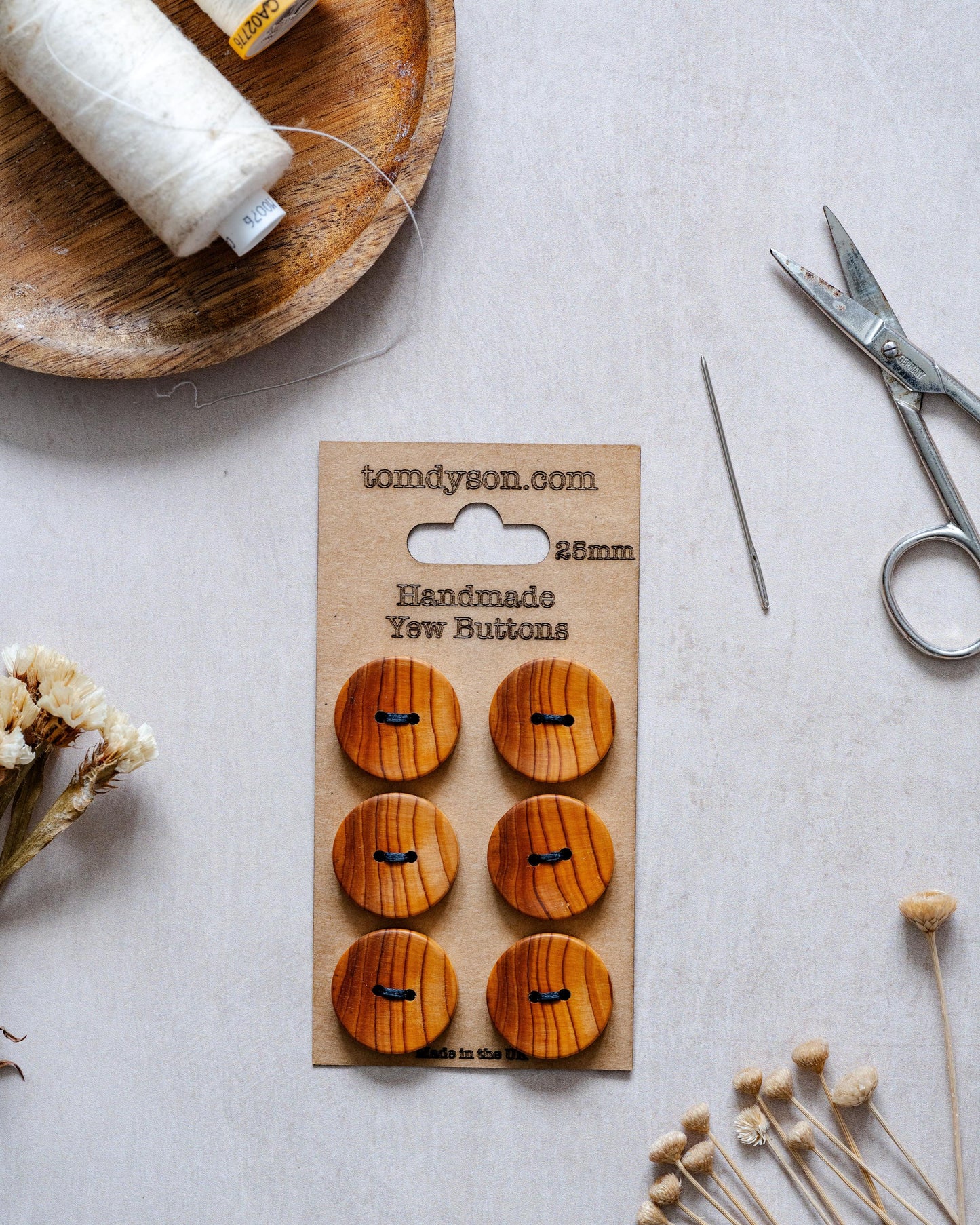 Yew Buttons, Handmade & Full Range of Sizes