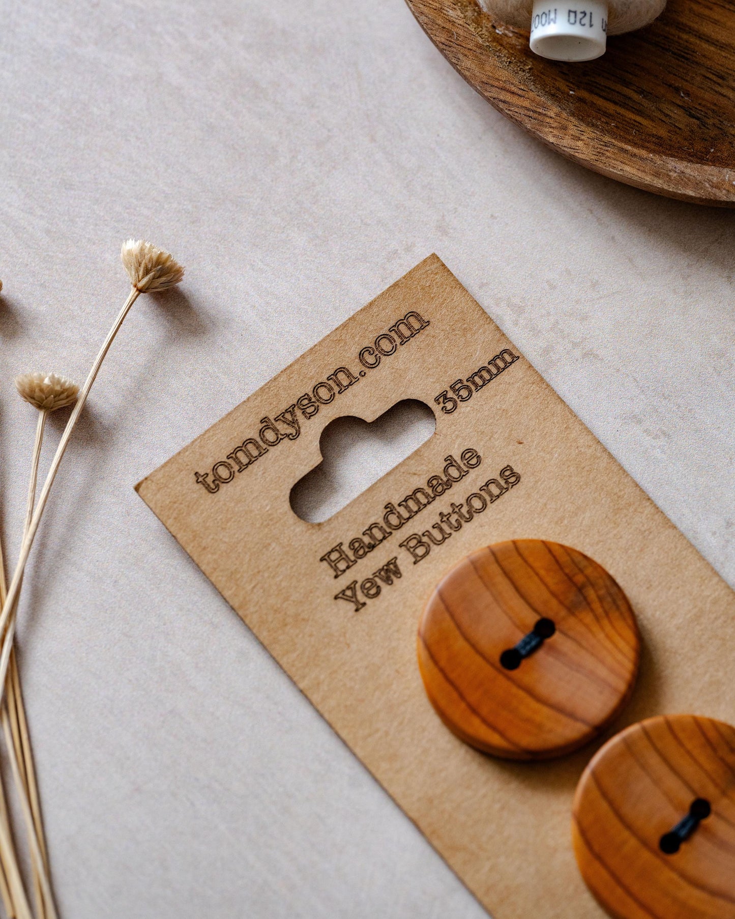 Yew Buttons, Handmade & Full Range of Sizes