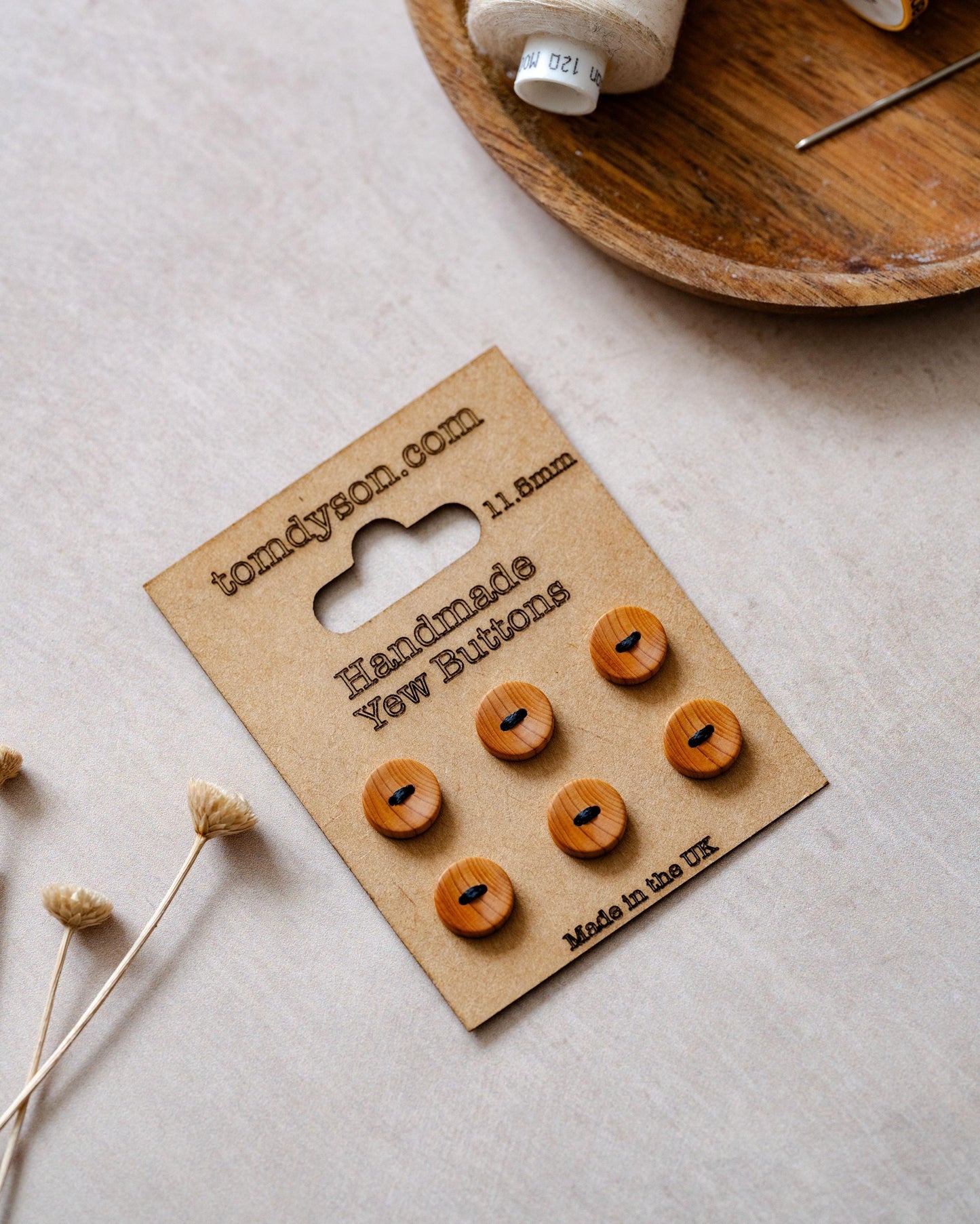 Yew Buttons, Handmade & Full Range of Sizes